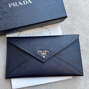 Authentic Prada Saffiano Leather Envelope Wallet